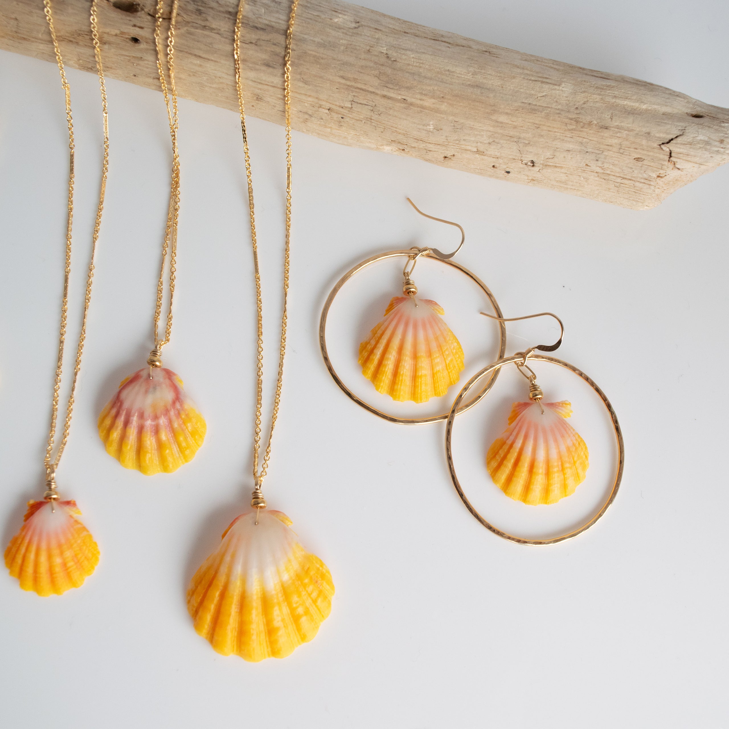 Sunrise sold Shell Hoop Earrings